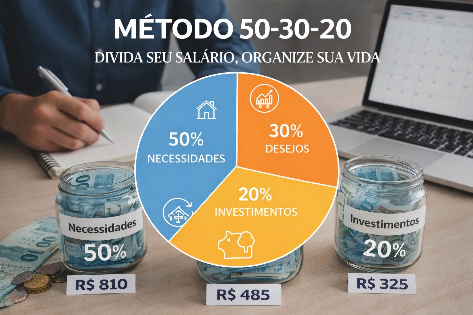 Regra 50-30-20 Como dividir o salário e controlar melhor o dinheiro