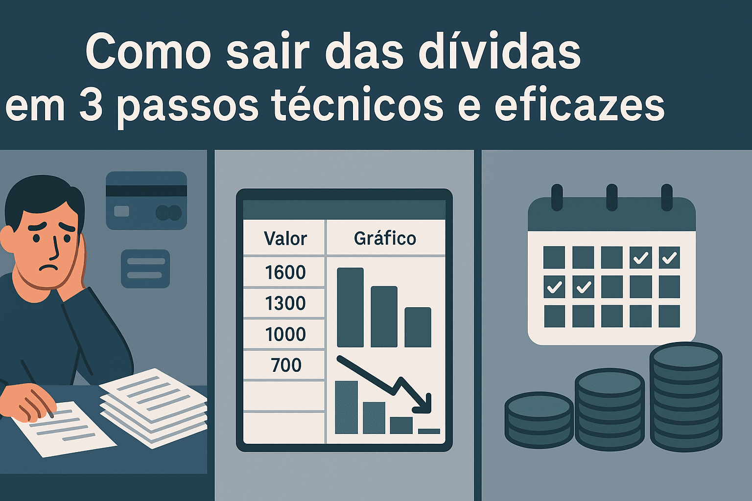 Como sair das dívidas em 3 passos
