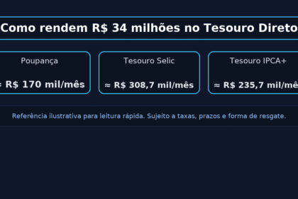 Mega-Sena quanto R$ 34 milhões rendem na poupança e no Tesouro