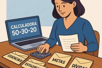 Calculadora 50-30-20 orçamento por envelopes