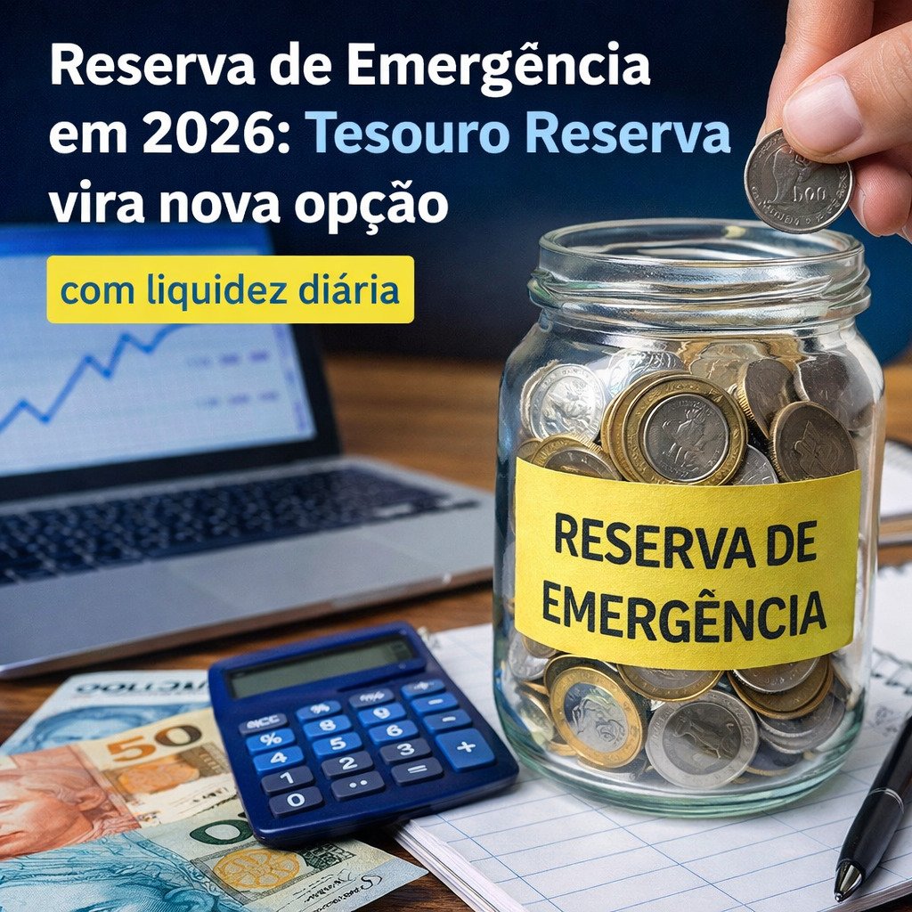 Reserva de emergência em 2026 com Tesouro Reserva e planejamento financeiro