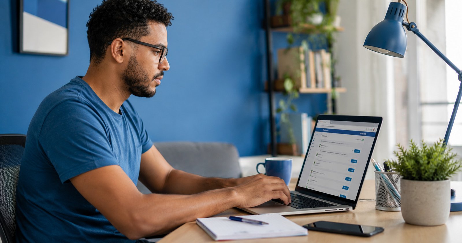 Freelancer trabalhando no notebook e enviando propostas no 99Freelas para entender como funciona a plataforma