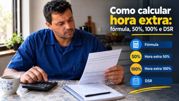 Como calcular hora extra: f&oacute;rmula, 50%, 100% e DSR