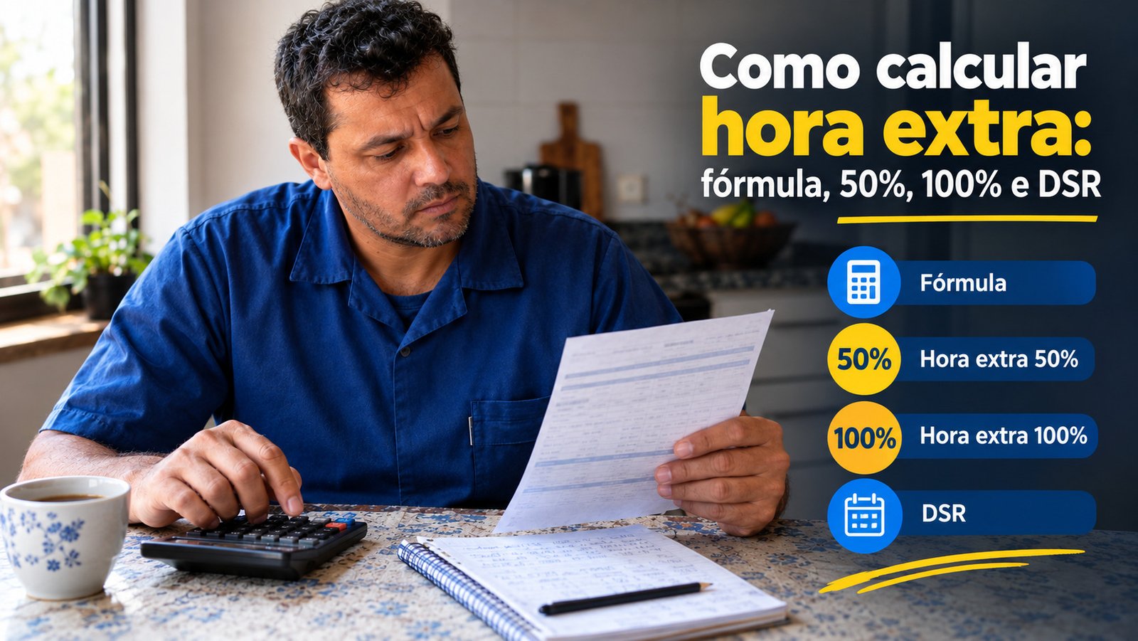 Como calcular hora extra: fórmula, 50%, 100% e DSR
